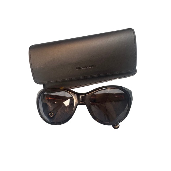 Dolce & Gabbana 6052 Wraparound Sunglasses Brown Tortoise Y2K Italy 135